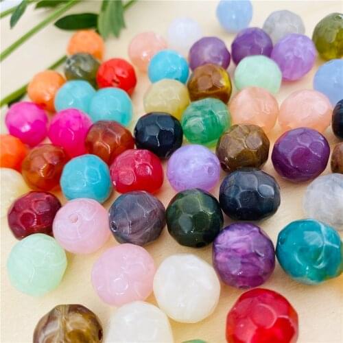 12/14/16mm Sphere Shape Imitation Stone Beads Acrylic Spaced Beads For Jewelry Making DIY Ring Earring Necklace Pendant Bracelet
