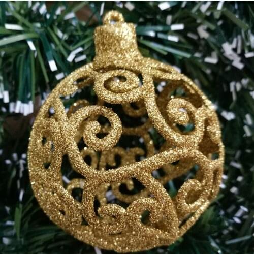 2Pcs 7.5cm Christmas Decorations For Home Christmas Ball Gold Xmas Tree Hanging Ball Wedding Marriage Party Decorations