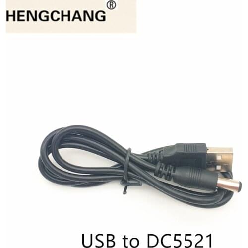 High Quality 70cm USB Port To 5.5 x 2.1mm 5V DC Barrel Jack Power Cable Connector Black for USB light fan speakers hub 1pcs