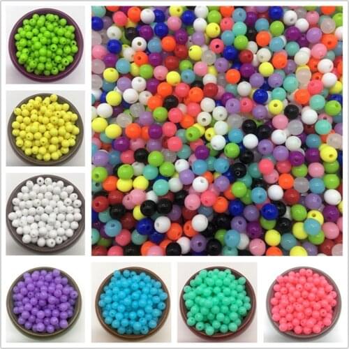 6mm 8mm 10mm Beads Acrylic Round Spacer Loose Beads DIY Jewelry Making Necklace Bracelet Earrings Accessories