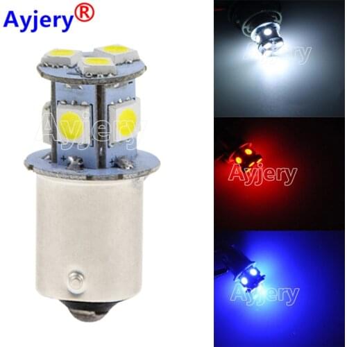 AYJERY 10PCS DC 12V/24V S25 1156 BA15S P21W 5050 8 LED 8 SMD 1157 BAY15D Turn signal Light Brake Tail Lamps White Parking Bulb