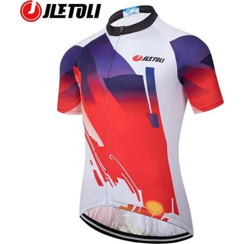 JLETOLI Quick Dry Bicycle Jersey for Men Breathable Cycling Short Sleeve Jerseys Bike Clothing Mtb Riding Clothes Mens Sports