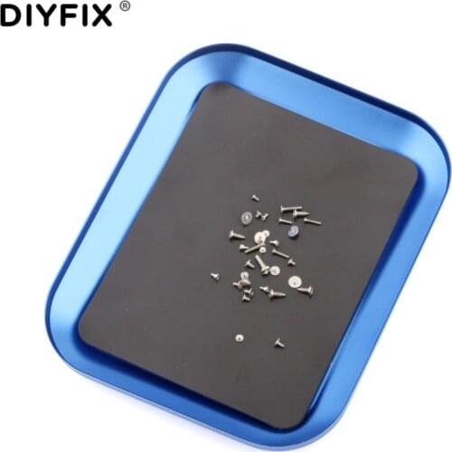 DIYFIX Magnetic Screw Tray Plate Aluminium Alloy Screw Storage Tray for RC Car Truck RC Model Electronics Repair Hand Tool