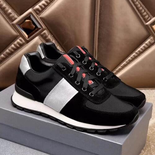 Designer Leather Patchwork Mens Sneakers Breathable Outdoor Walking Athletic Sport Shoes Thick Sole Top Quality Running Shoes