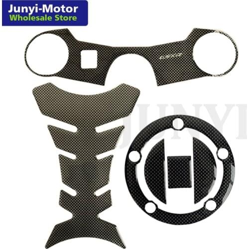 For Suzuki GSXR 1000 2005 2006 K5 K6 motorcycle 3D carbon fiber fuel tank fish bone front end top clip carbon sticker decal