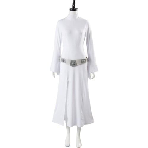 Adult Women Star Cosplay Princess Leia Costume Halloween Cosplay Full Sets Halloween Carnival Costume With Dress Belt Wig