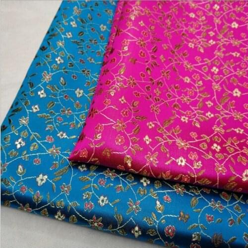 HLQON 75cm width brocade yarn dyed flower fabric for patchwork felt tissue telas cheongsam bed sheet dress children coat