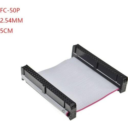 2PCS FC-50p 5CM 2.54MM pitch JTAG AVR ISP DOWNLOAD CABLE 50P WIRE 50PIN Gray Flat Ribbon Data Cable FOR DC3 IDC BOX HEADER