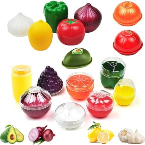 1pc Creative Kitchen Refrigerator Vegetable Fruits Crisper Containers Onion Avocado Tomatoes Lemon Fresh Storage Box