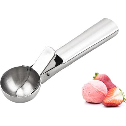 Solid color Ice Cream Scoops Stacks Stainless Steel Digger Fruit Non-Stick Spoon Kitchen Tools For Home Cake
