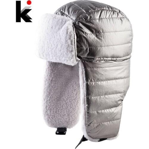 Fashion Bomber Hat For Men Winter Warm Ear Flap Trapper Hats Russia Outdoor Warterproof Snow Caps With Earflaps Man Ski Warm Hat