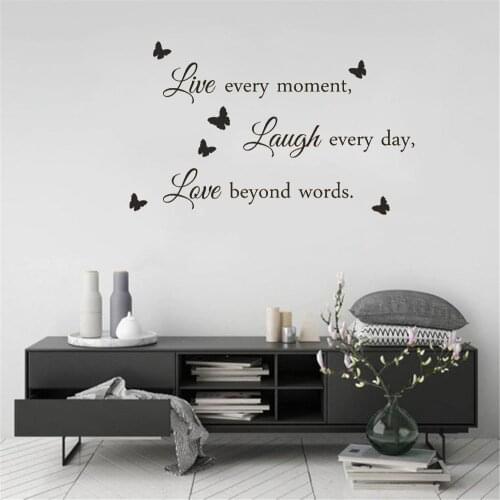 Live Laugh Love Wall Sticker Quote Wall Decal Home Decor For Living Room Bedroom Vinyl Revocable Art Mural DW7227