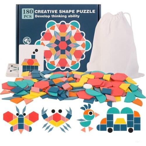 180Pcs Wooden Creative Shape Puzzle Toys for Children Learning English Letter Matching Game Wood Puzzles Kids Toy Birthday Gifts