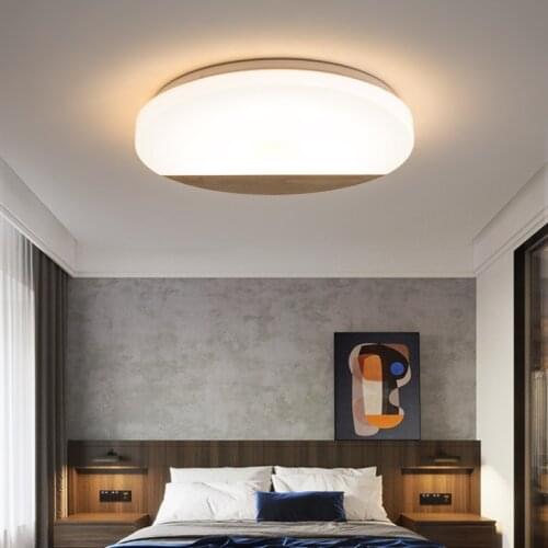 Round LED Ceiling Lights for Study Bedroom Living Room indoor Lighting home Fixture wooden dimmable Surface Mounted 110V 220V