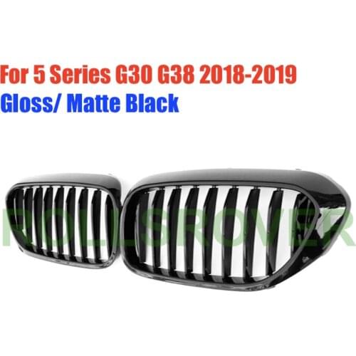 ROLLSROVER Black ABS Front Bumper Grille Grill For 5 Series G30 G38 2018-2019 Single Strip Car Performance