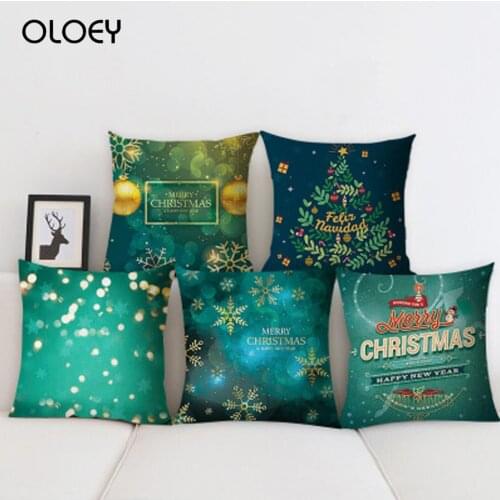 Christmas Cushion Cover Linen New Creative Snowflake Home Cushion Cover Cartoon Car Cushion Cover Custom 45x45cm Home Decoration