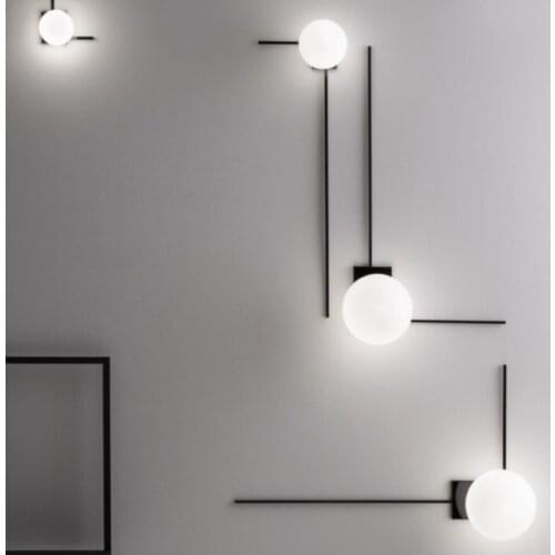 Modern White Glass LED Wall Lights Sconce Living Room Restaurant Lighting Fixtures Art Design Decoration Free Collocation