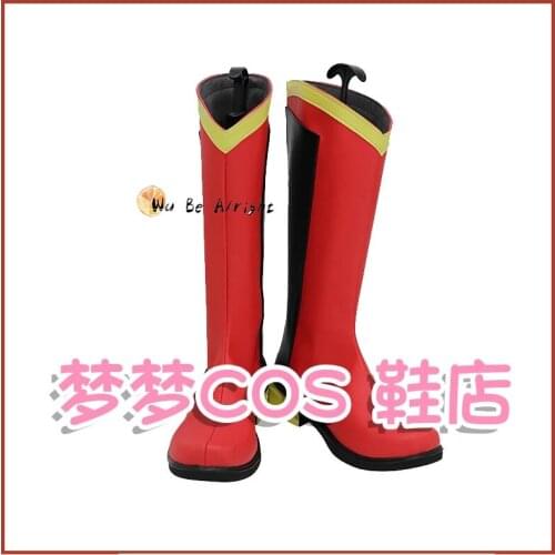 Yu-Gi-Oh! VRAINS Varis Revolver Cosplay Boots Red Shoes Custom Made Halloween Carnival Accessories Any Size