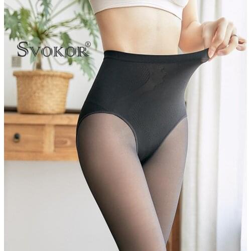 SVOKOR Winter Warm Leggings Women Plus Velvet Thicken High-Waist Sexy Leggings Hip-Lifting Abdomen All-In-One Pantyhose