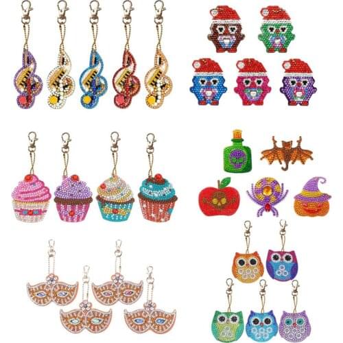 1/4/5Pcs DIY Diamond Painting Keychains Full Drill Special Shaped Diamond Keychains for Women Kids Christmas Gifts Wholesale
