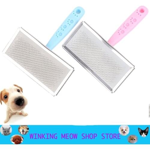 1pc Pet Grooming Needle Comb Shedding Hair Remove Brush Slicker Massage Dog Cat Supplies Protective Beauty Stainless Steel Tool