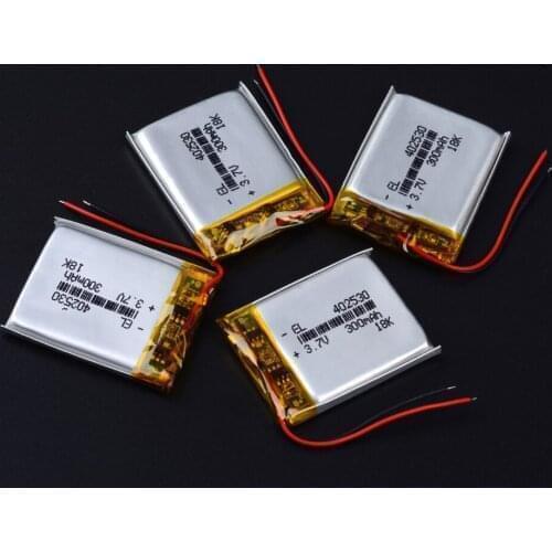 10pcs/Lot 402530 3.7V 300mAh Polymer Li-ion Battery For bluetooth headset Bracelet Driving Recorder DVR MP3/MP4 MP5 042530
