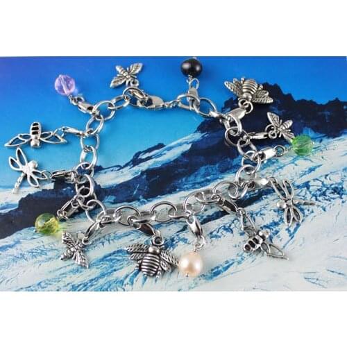 15PCS Fashion Dragonfly Bee Charm Bracelet #20311