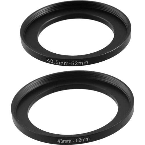2PCS Replacement Metal Filter Step Up Ring Adapter for Camera, 40.5mm-52mm & 43mm-52mm