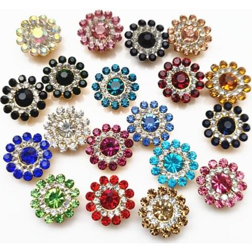 20pcs 14mm Multicolor Rhinestone Cabochons Beads Crystal Bezel Patch DIY Needlework Jewelry Making Handmade Bows Accessories