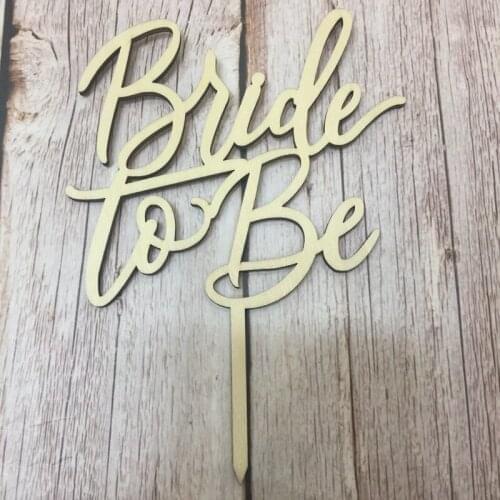 20pcs laser cut wood cake topper bride to be wedding cake topper