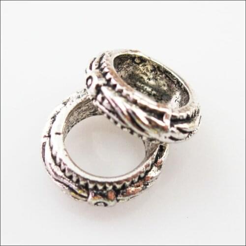 35Pcs Tibetan Silver Color Round Spacer Beads Charms 11mm