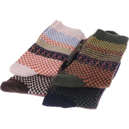 4Pair Mens Soft Thick Angora Cashmere Casual Rabbit Wool Blend Warm Winter Socks