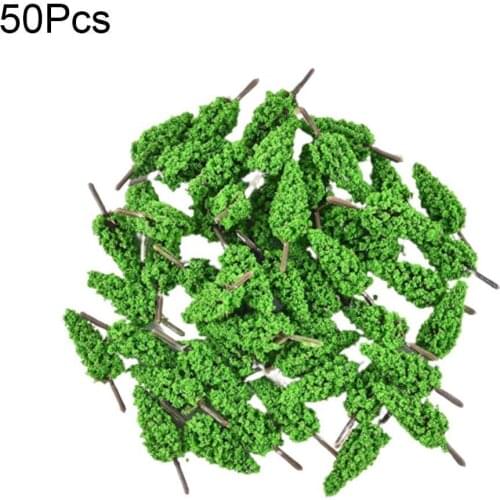 50pcs Green Model Trees Scale Train Park Railroad Railway Layout Wargame Scenery DIY Crafts Building Models Toys 5.5cm