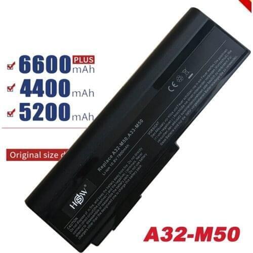 7800mAH Laptop Battery for Asus N53 A32 M50 M50s N53S N53SV A32-M50 A32-N61 A32-X64 A33-M50 Free ShiPping