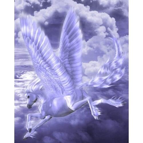 New Full Dimond Mosaic Cross Stitch Unfinished Diy 5D Diamond Painting Unicorns In Sky Needlework Diamond Embroidery Home Decor