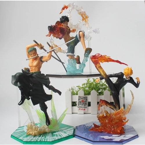 Anime ONE PIECE Collect Figurine Monkey D Luffy Zoro Sanji Battle Ver. pvc Model Figure Toys