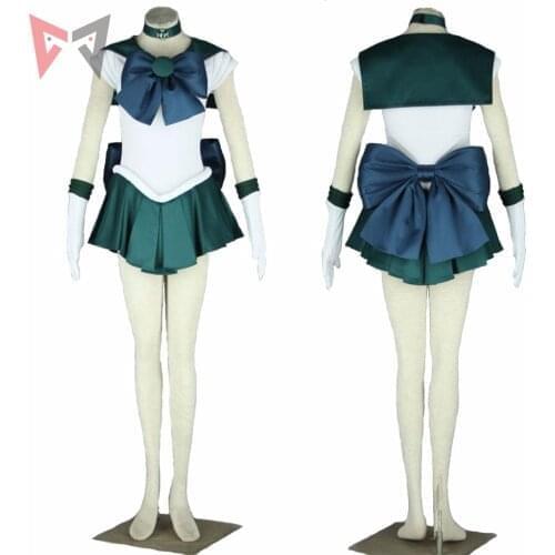 Anime Sailor Moon Sailor Neptune Cosplay Costume custom made Michiru Kaioh Plus Size Dress Halloween set