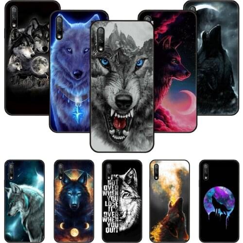 Phone Case For Huawei Honor 9X 10 9 20 8X 8A 8S 7X 7A i A Pro Play Lite Black Cover Etui 3D Prime Fashion animal angry wolf