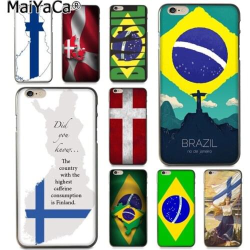 National flag Brazil Denmark Finland Phone Case for iPhone 8 7 6 6S Plus X XS XR XSMax 5 5S SE Coque Shell12 mini 12PRO Max