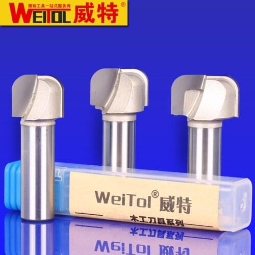WeiTol 12.7 mm woodworking tools CNC wood machine Solid Carbide Milling Cutter New Double arc round bottom bit MDF PVC wood tool
