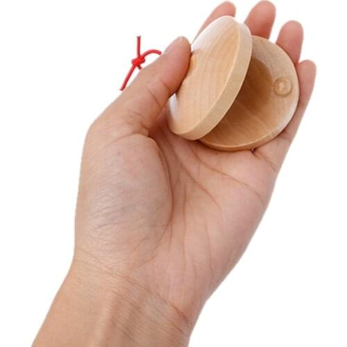 Wooden Castanets Wood Percussion Flamenco Musical Instrument Kids Children Toys