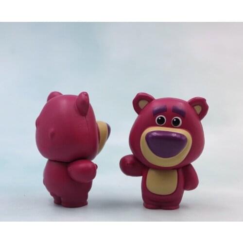 Disney 2piece Toy story 5cm Toy story Strawberry bear figure collection toys Lotso bear Decorations DIY Materials toys