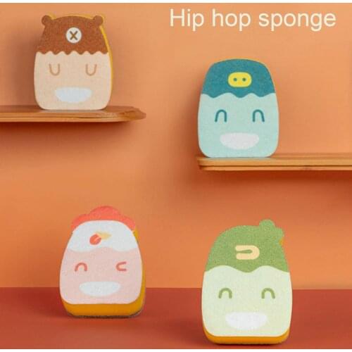 Animal-shaped Double-side Three-layer Sponge Cleaning Brush Pads Dishwashing Sponge Cloth Scouring Pad Kitchen Cleaning Wipes