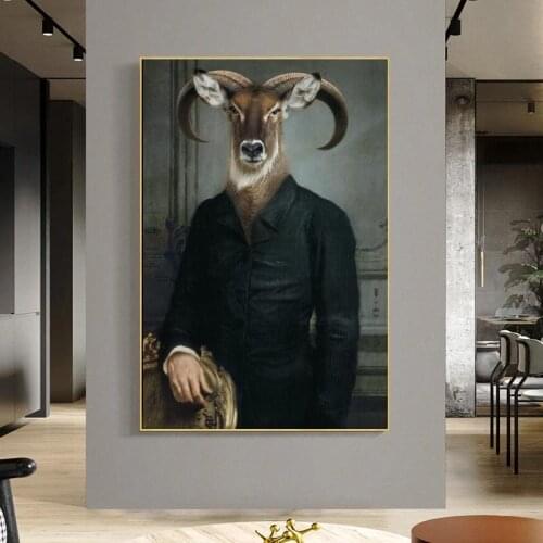Retro Goat Canvas Art Poster and Print Count Goat Canvas Room Art Deco Painting Wall Deco Cardero Wall Art Vintage Room Decor