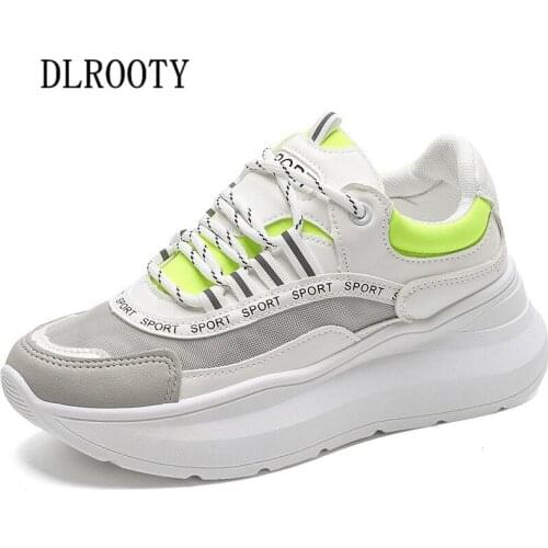 Sneakers Women Chunky Shoes Casual Platform Height Increasing 5 CM Outdoor Walking Flats Female Thick Sole Dad Footwear Boots