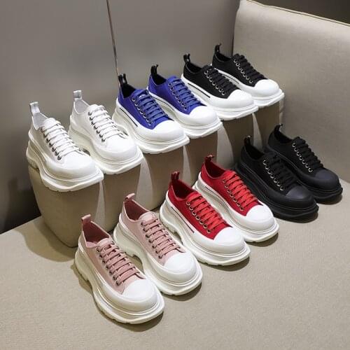 Original Designer Alexander Canvas Brand Women High Top Platform Chunky Shoes Women Sneakers Vulcanize Shoes Tenis Zapatos Mujer