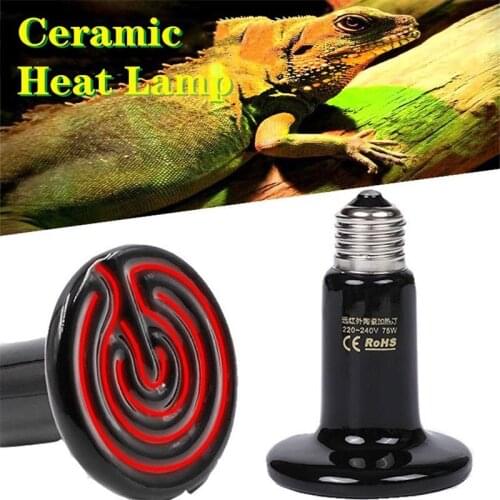 25-200W Pet Heating Light Bulb Infrared Black Ceramic Emitter Heat Lamp For Reptile Animals Heater Brooder