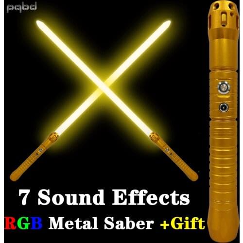 Pqbd Force FX FOC Blaster Sword Metal Handle Lightsaber RGB Automatic 11Color Changing Laser Saber Original Movie Sound Effects