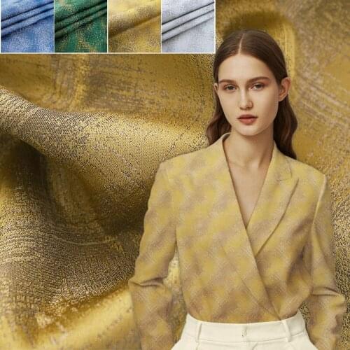 Polyester Jacquard Fabric Light Luxury Fashion Puff Skirt Woven Cloth Spring Autumn Womens Dress Windbreaker Material by Meter