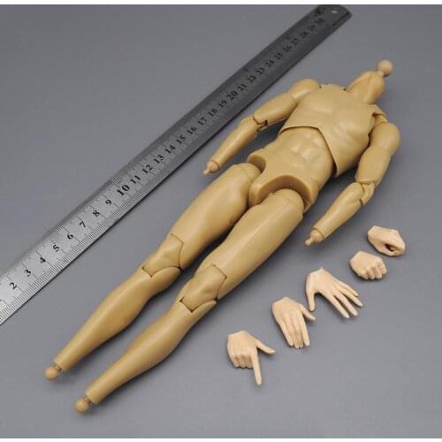 Best Sell Scale 1/6th Asia Muscle Bruce Lee Male Body Figures With Hands Model For Usual 12inch Doll Action Collectable